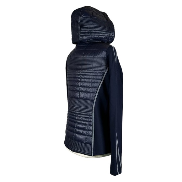 Women's Navy Athleisure Hooded Jacket Size 6 I'CONA Zip Up Sporty Comfy NWT - Picture 7 of 16